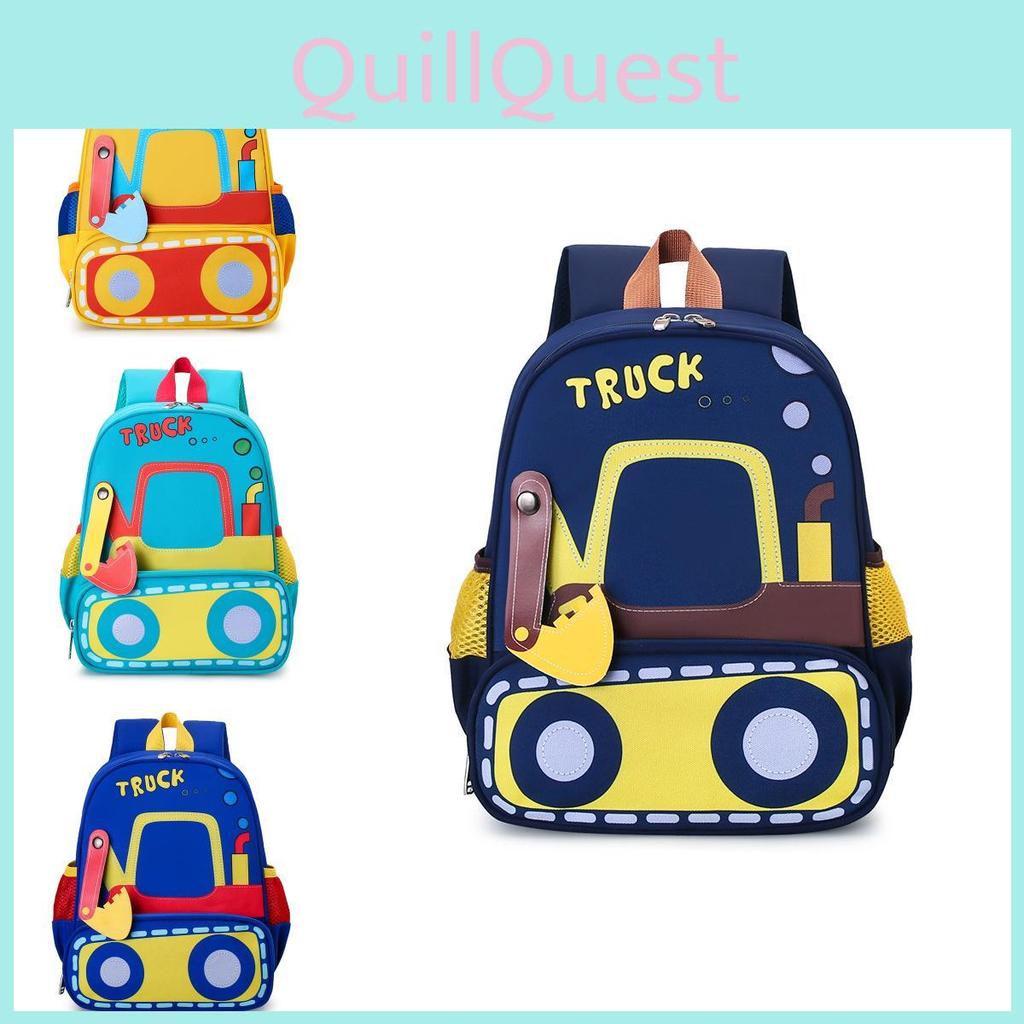 Durable Nylon Excavator Kindergarten Backpack For Boys And Girls Cute Cartoon Design For Ages 3 To 6