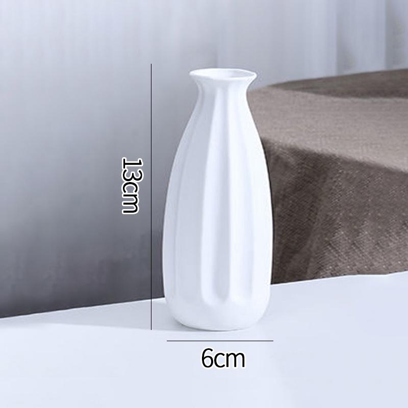 13Cm Mini Vase White Ceramic Vase Hydroponic Flower Arrangement Vase Nordic Flower Pot Home Desktop Decoration Room Ornaments
