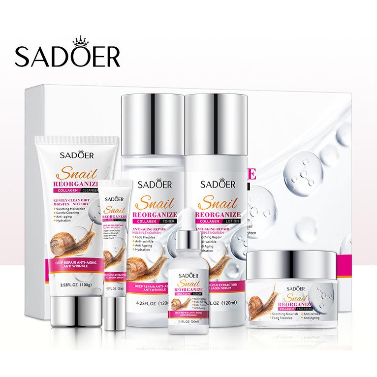 Snail Tender Skin Essence Luxury Skin Care Set Collagen Anti-aging, Wrinkling and Moisturizing 6-piece Rejuvenating Set Gift Box