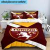 Torino Fc Crest Design Set Lenzuola 3 Pezzi Stampa 2D (Include 1 Copripiumino + 2 Federe Senza Imbottitura), Decorazione camera da letto, Regalo ventilatore