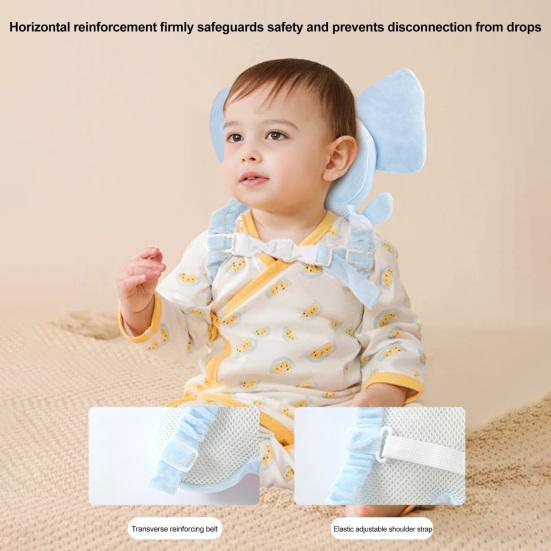 Baby Head Protector Adjustable Head Protection Backpack Stuffed Elephant Safety