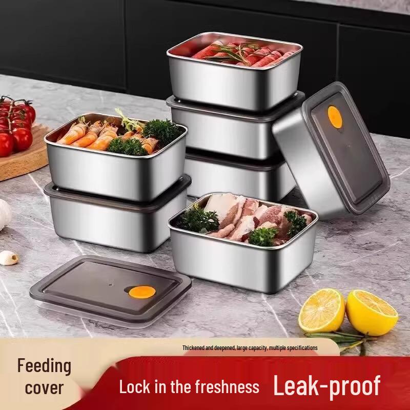 Cutie de depozitare etanșă din oțel inoxidabil de calitate alimentară cu capac
