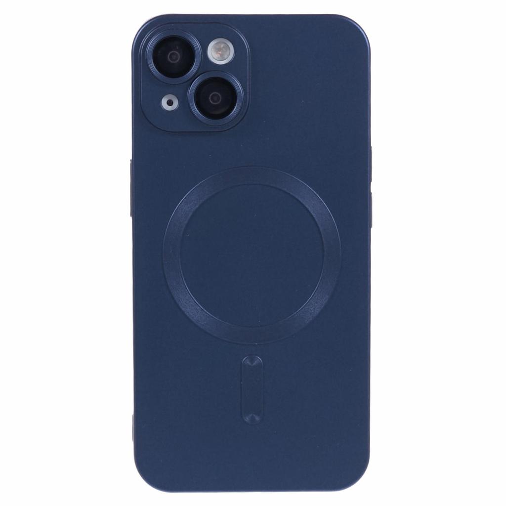 For iPhone 15 Plus Protective Case with Lens Film Compatible with MagSafe Rubberized TPU Phone Cover