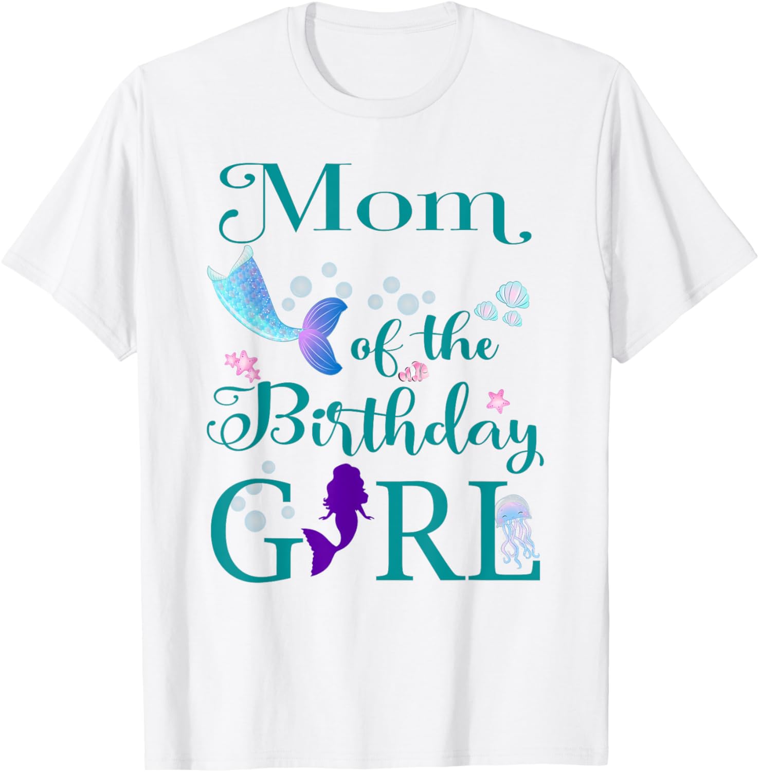 Mom of The Birthday for Girl Mommy Mermaid First Birthday T-Shirt S разноцветный