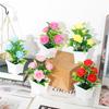 Artificial Plants Small Bonsai Home Christmas Wedding Decoration Fake Flowers Rose Potted Ornament Office Garden Desk Accessory