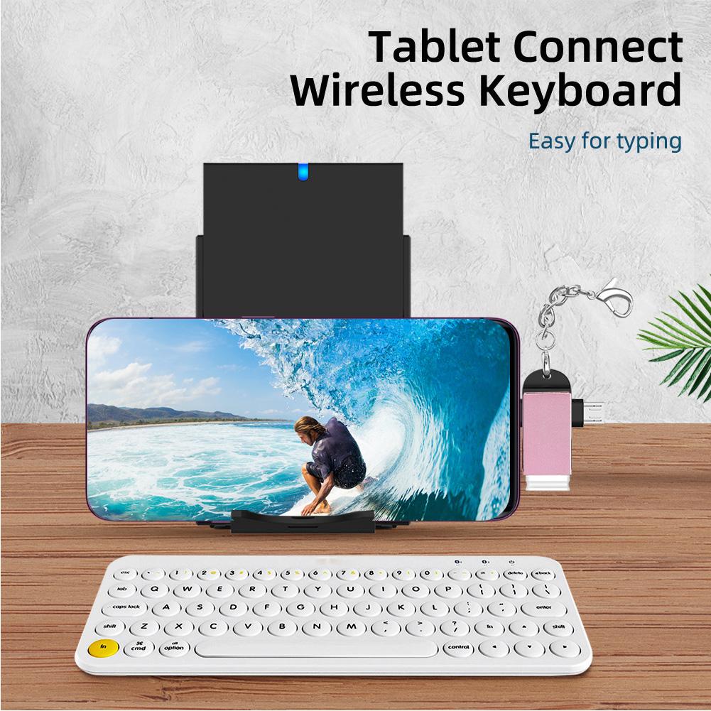 2PCS Aluminium Alloy Shell 2 In 1 OTG Converter USB 3.0 to Micro USB Type C Adapter with Chain for AndroidRose Gold