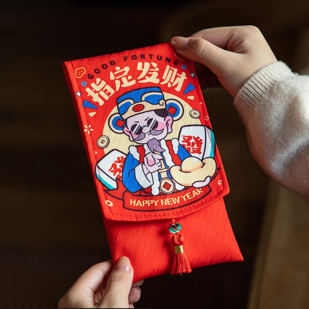 Chinese New Year 2025 Red Pocket Spring Festival Lucky Red Pockets Fabric Red Envelop  New Year