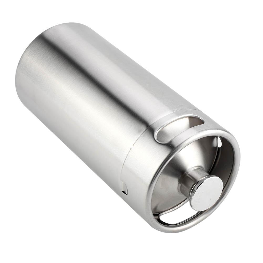 4L Mini Stainless Steel Beer Barrel with Spiral Cover Lid Practical Home Hotel Supplies