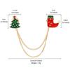 Fashion Christmas Brooch Tassels Chain Clothing Pin Santa Tree Wreath Gift Badges Lapel Pin Party Jewelry Festive Pin