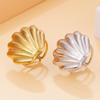 Women's Stainless Steel Ocean Shell Ring - Casual Vacation Style, Non-Fading Jewelry