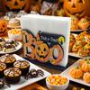 Fall Table Decor Halloween Wooden Napkin Holder, Ghost Pumpkin Decorative Tabletop Tissue Dispenser, Square Storage Box Paper Organizer for