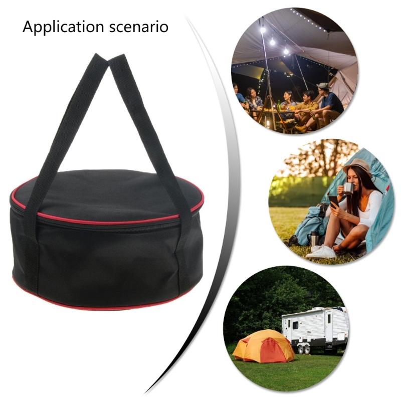 Camping Cookware Storage Bag Waterproofed Cutlery Holder Portables Dishware for Outdoor Activity and Backyard Parties
