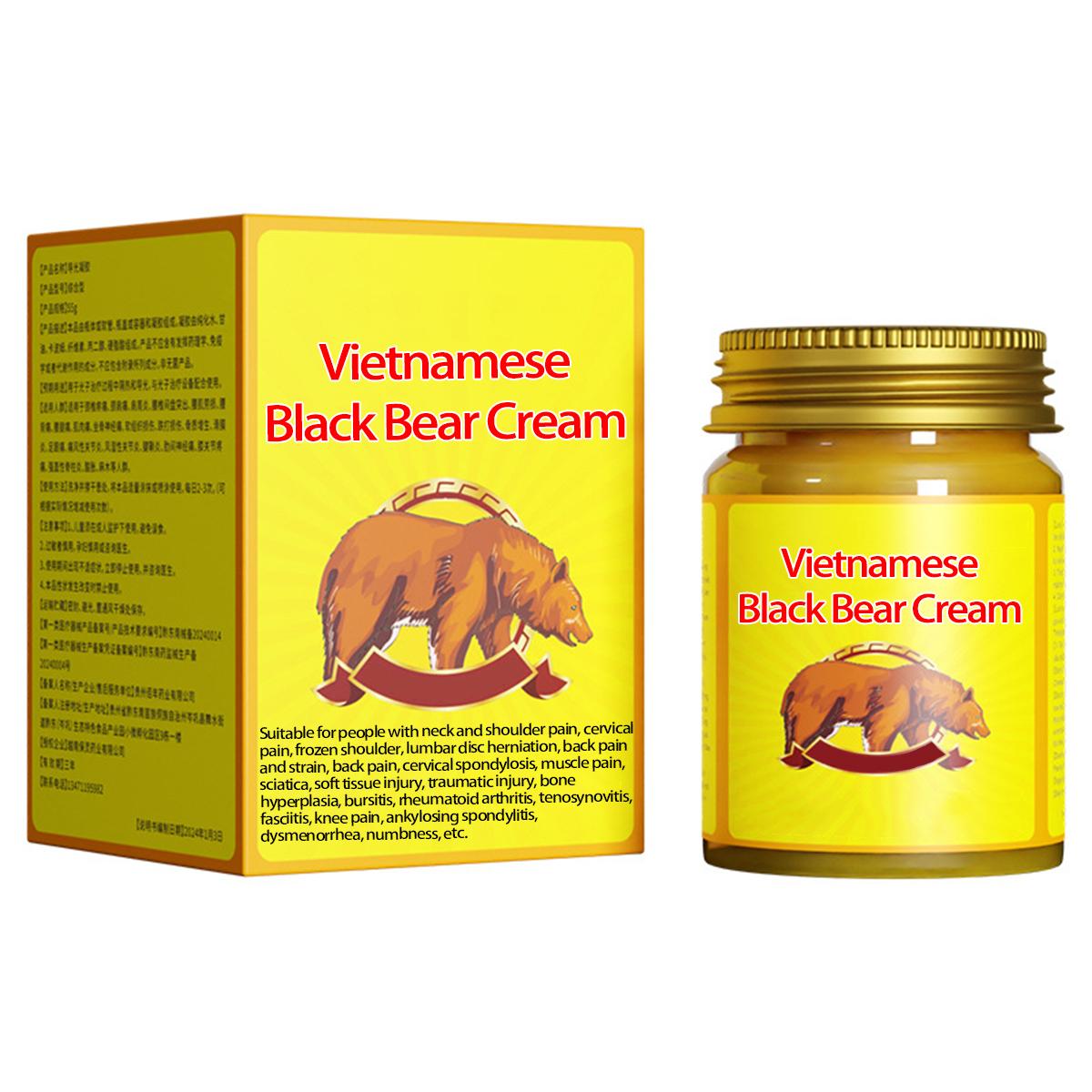 Обезболивающий гель Vietnamese Black Bear - банка 50 г для лечения дискомфорта в шее, плечах, талии, ногах и суставах yellow