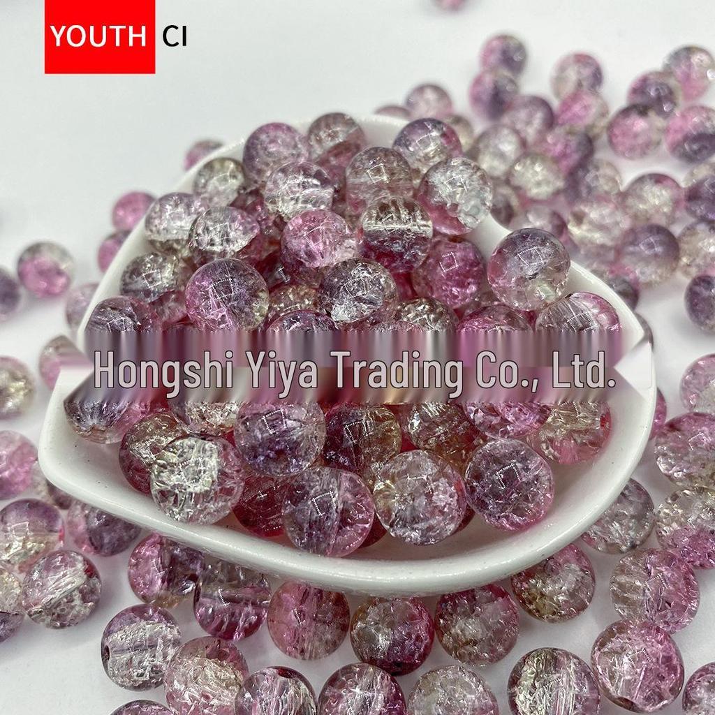 Koraliki z kryształowego szkła z glazurą crackle ice do samodzielnego tworzenia bransoletek i projektów przekładek