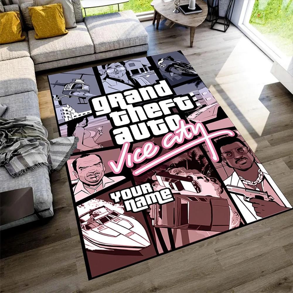 Grand Theft Auto Customizable Name Carpet Perfect for Dormitory Playrooms Outdoor Entryway Antislip Carpet Office home decor