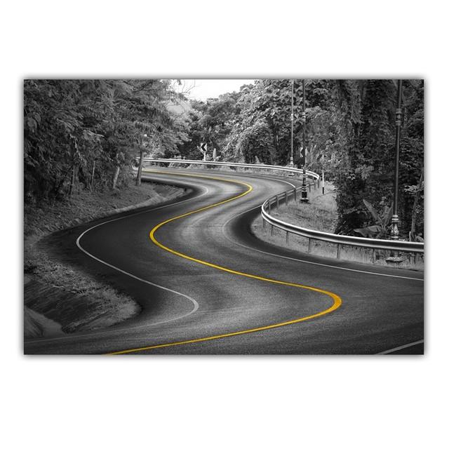 Retro Art Country Style Landscape Canvas Painting Rape Flower Sea Poster Office Wall Painting Living Room Home Decoration Mural No Frame