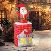 Inflatable Christmas Decoration, Santa Claus in Chimney, LEDs, Blower