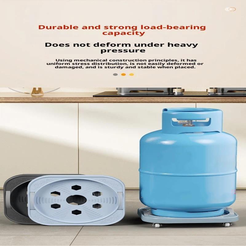 Universal Movable Gas Tank Bracket Heavy Duty With Wheels Flower Pot Stand Tray Square Plastic Gas Cylinder Base