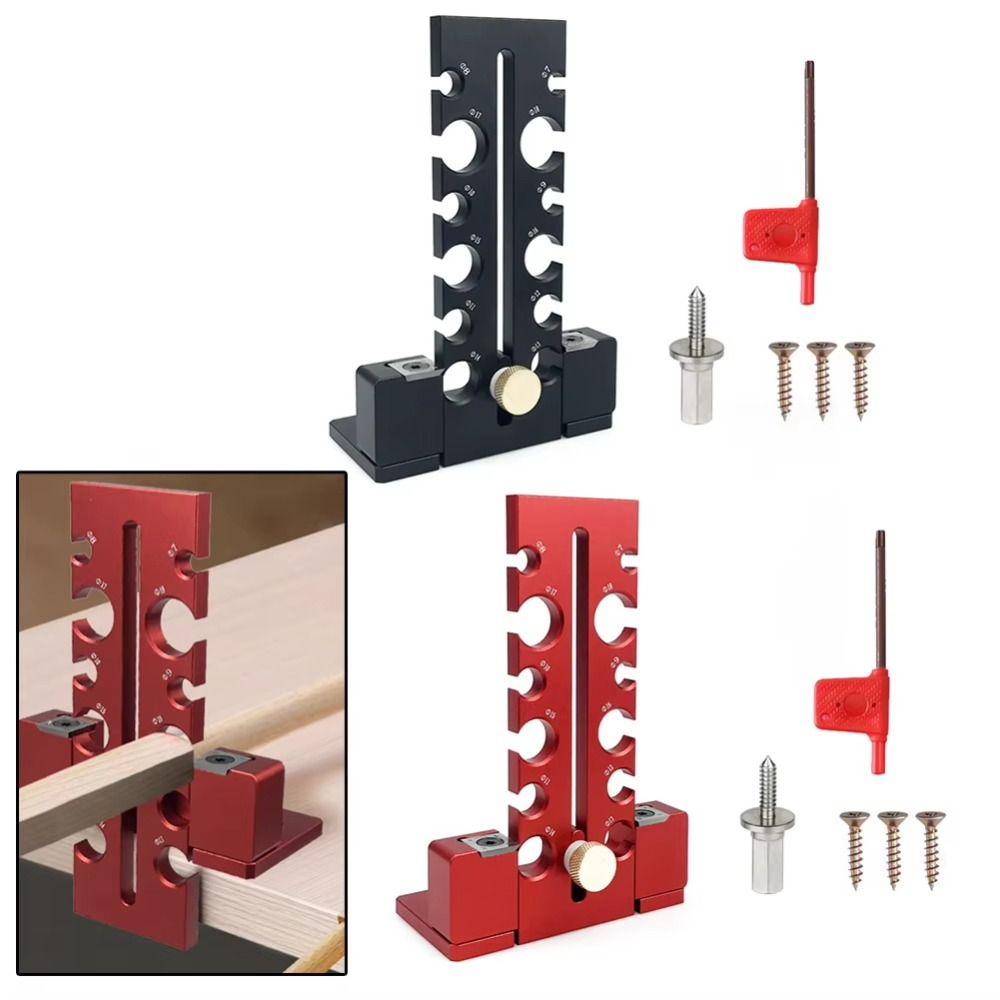 Adjustable Size Range Electric Drill Jig Double-Edged Cut Knob Type Adjustable Dowel 7-18mm Enhanced Accuracy Design