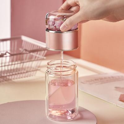 Glass Tea Infuser Double Layer Insulation Tea Maker Leak-proof Portable Travel Tea
