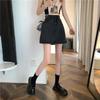 Classic Versatile Youthful Black and Gray High-waisted Bustier Skirt Versatile Skinny Package Hip A-line Ladies Summer Fashion Denim Short Skirt
