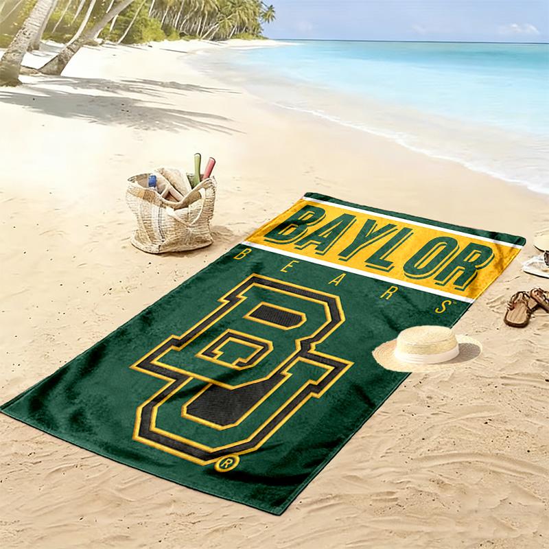 Baylor Bears Print Beach Towel, Large Soft Quick Dry Towel for Beach Camping Swimming