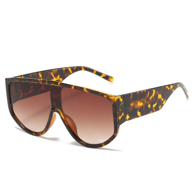 Oversized Flat Top Sunglasses Women Fashion One Piece Square Sunglasses Men Yellow Green Shades Lunette De Sol Uv400