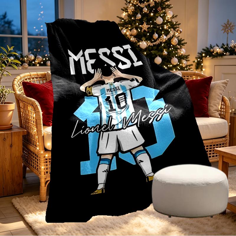 Coperta Stampata Lionel Messi - Morbida e Confortevole, per Camera da Letto, Viaggio, Divano, Decorazione Casa - Regalo di Compleanno Natale per Amico