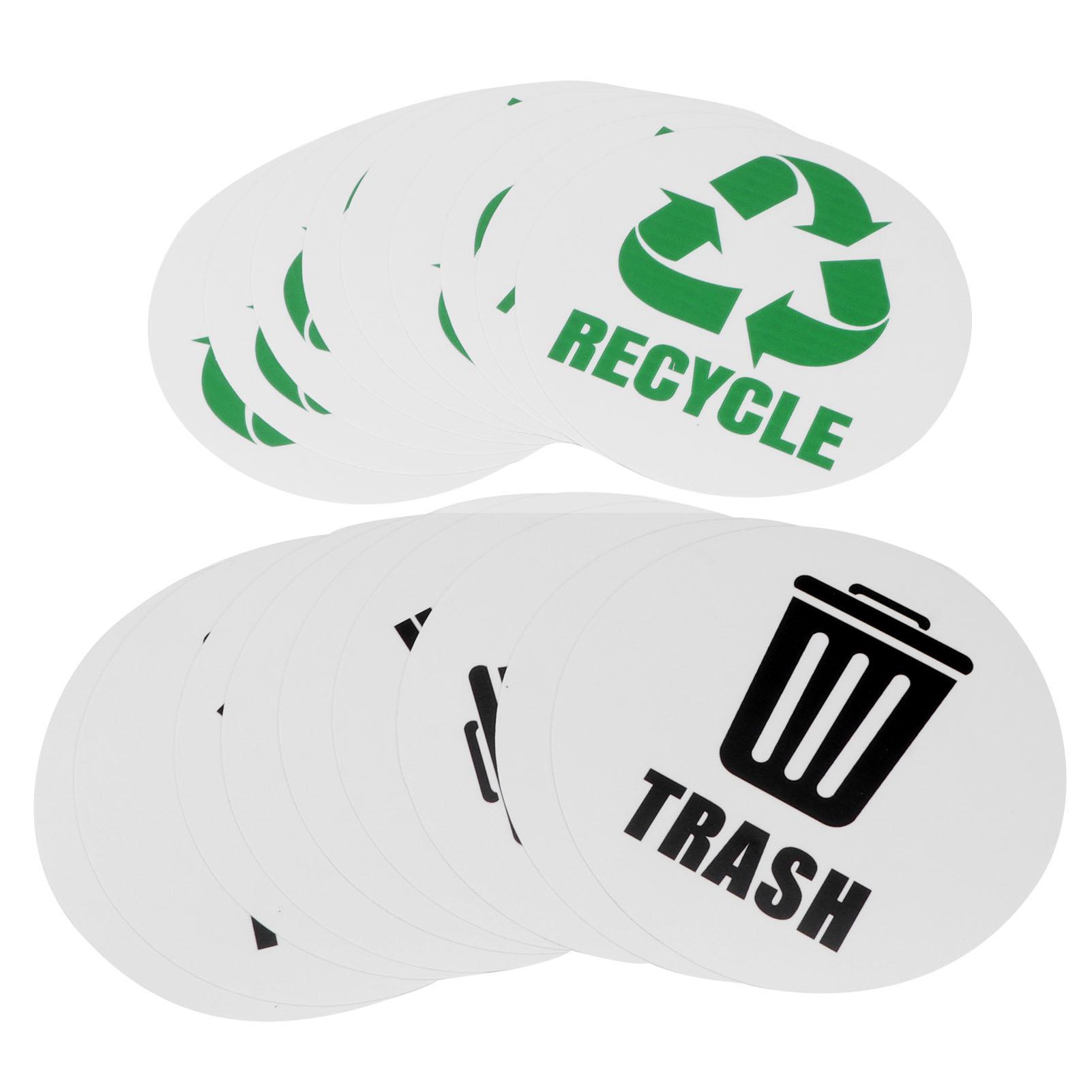 

18PCS Set Waterproof Self Adhesive Recycle Trash Sticker Decal for Cans Garbage Containers Bins