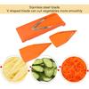Orange Vegetable Cutter Kitchen Manual V-Blade Vegetable Cutter Stainless Steel Blade Safe/Durable For Cutting Fruits/Vegetables