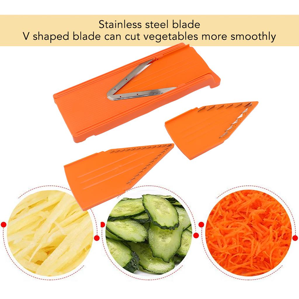 Orange Vegetable Cutter Kitchen Manual V-Blade Vegetable Cutter Stainless Steel Blade Safe/Durable For Cutting Fruits/Vegetables