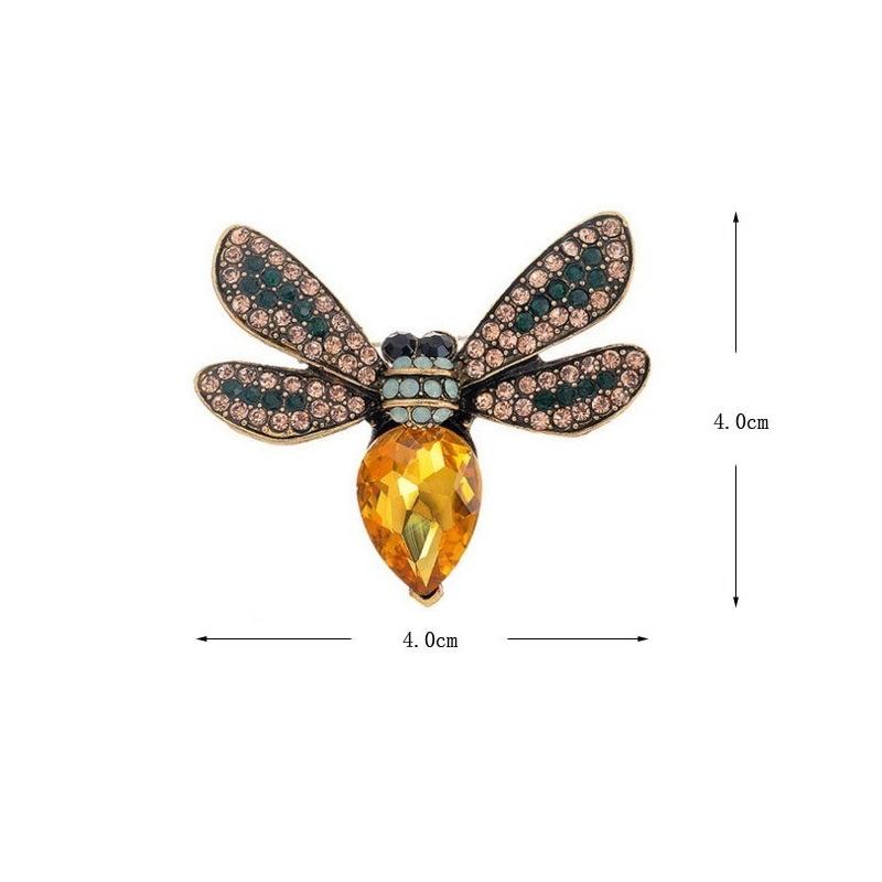 Rhinestone Vintage Bee Brooch Large Insect Pin Brooch For Women Fall/Winter Gifts