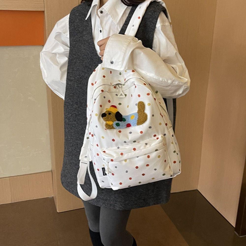 Travel Women's Backpack Large Capacity Student School Bag Fashion Puppy Print Backpack  Girls
