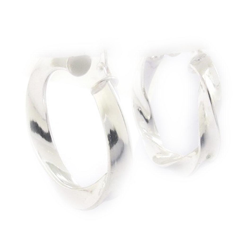 Les Trésors De Lily [J9593] - Silver Hoop Earrings 'Choréographie' Silver (rhodium-plated) - 29 Mm 4 Mm