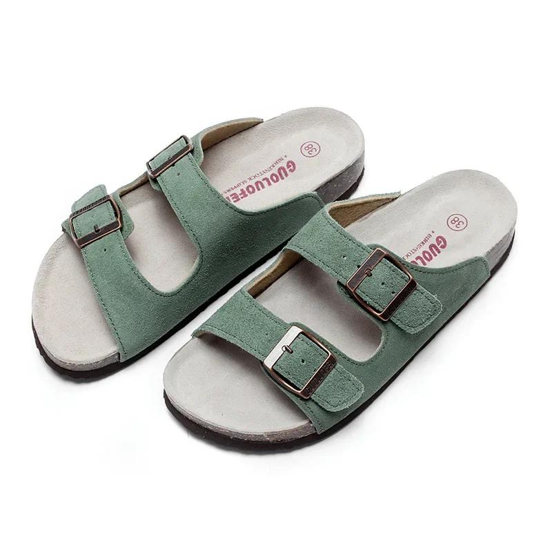 Mote 16 stil Kvinner Menn Korktøffel Kvinner Sommer Blandet Farge Casual Strand Slip on Flip Flops Slides Sko Pluss Størrelse 35-46