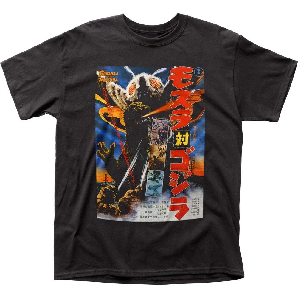 

Godzilla Mothra Poster Mens T Shirt Cult Classic Monster Movie Tee New Black Unisex T-Shirt XXXL