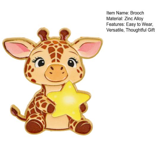 Cute Giraffe Lapel Pin Funny Cartoon Animal Brooch for Bags Jackets & Hats Unique Gift for Kids Teens & Animal Lovers