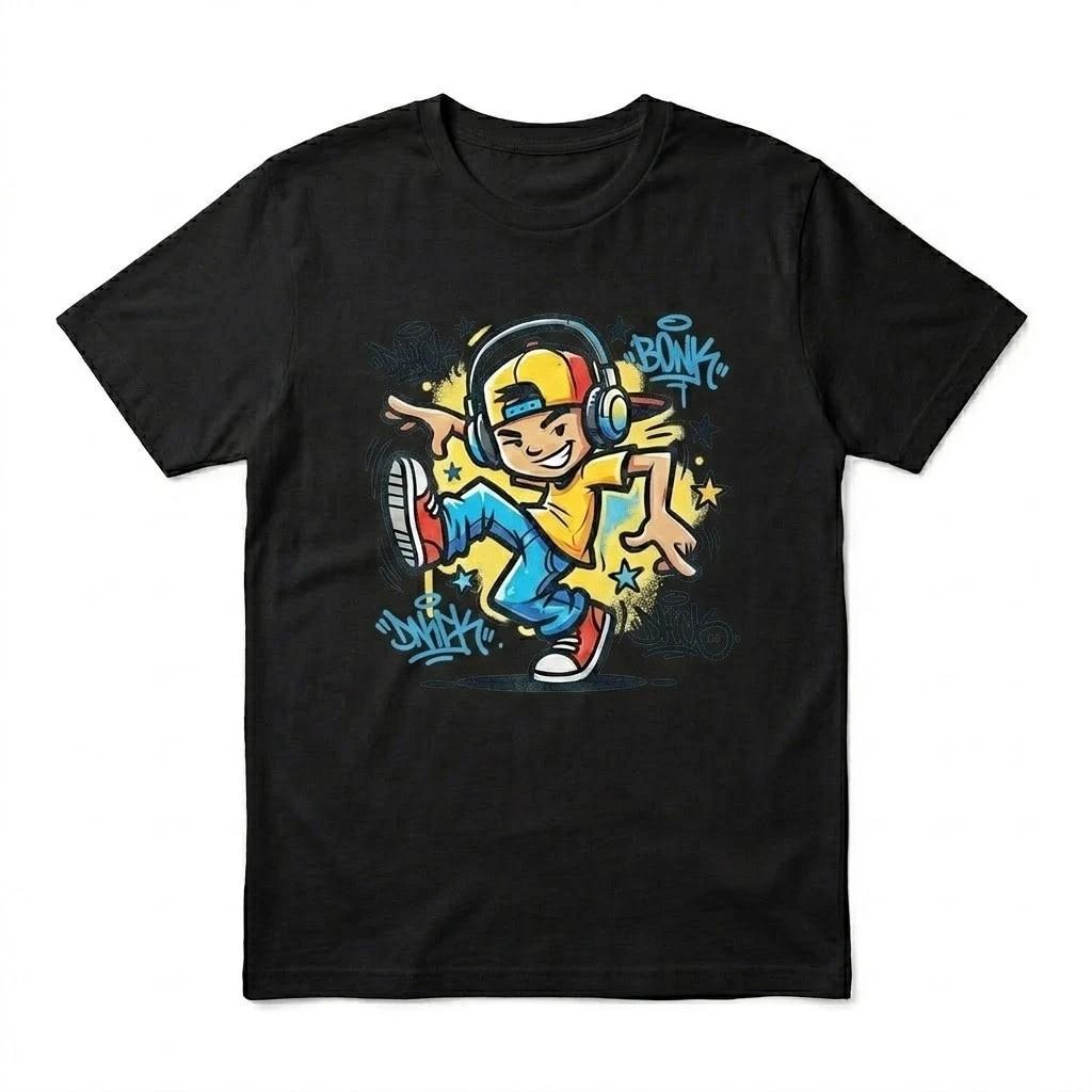 Retro B-Boy Graffiti Graphic Tee - Urban Hip Hop Streetwear XXL