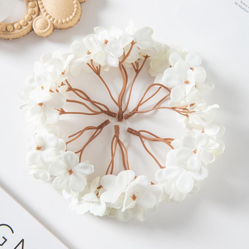 10PCS Silk Hydrangea Heads Artificial Flowers for Home Wedding Decor Candy Box Garlands Handmade Flower Arrangement Accessories
