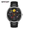 SANDA Men's Watch Hollow Quartz Watch Steering Wheel Quartz Watch Cool Casual Personality Waterproof Quartz Watch