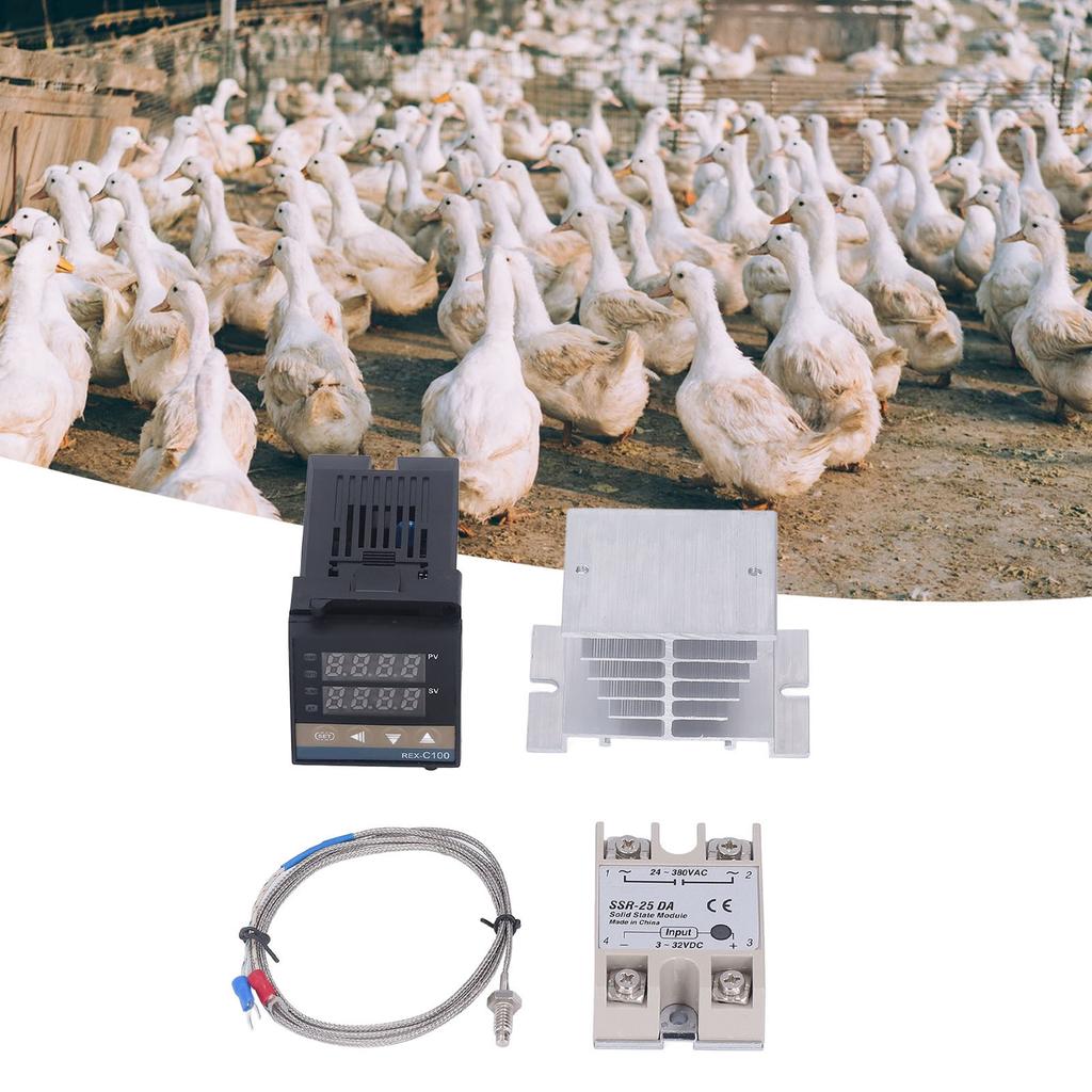 PID Temperature Controllers Kit 0‑400 celsius Waterproof High Accuracy REX C100 Temperature Controller for Farm 100V‑240V
