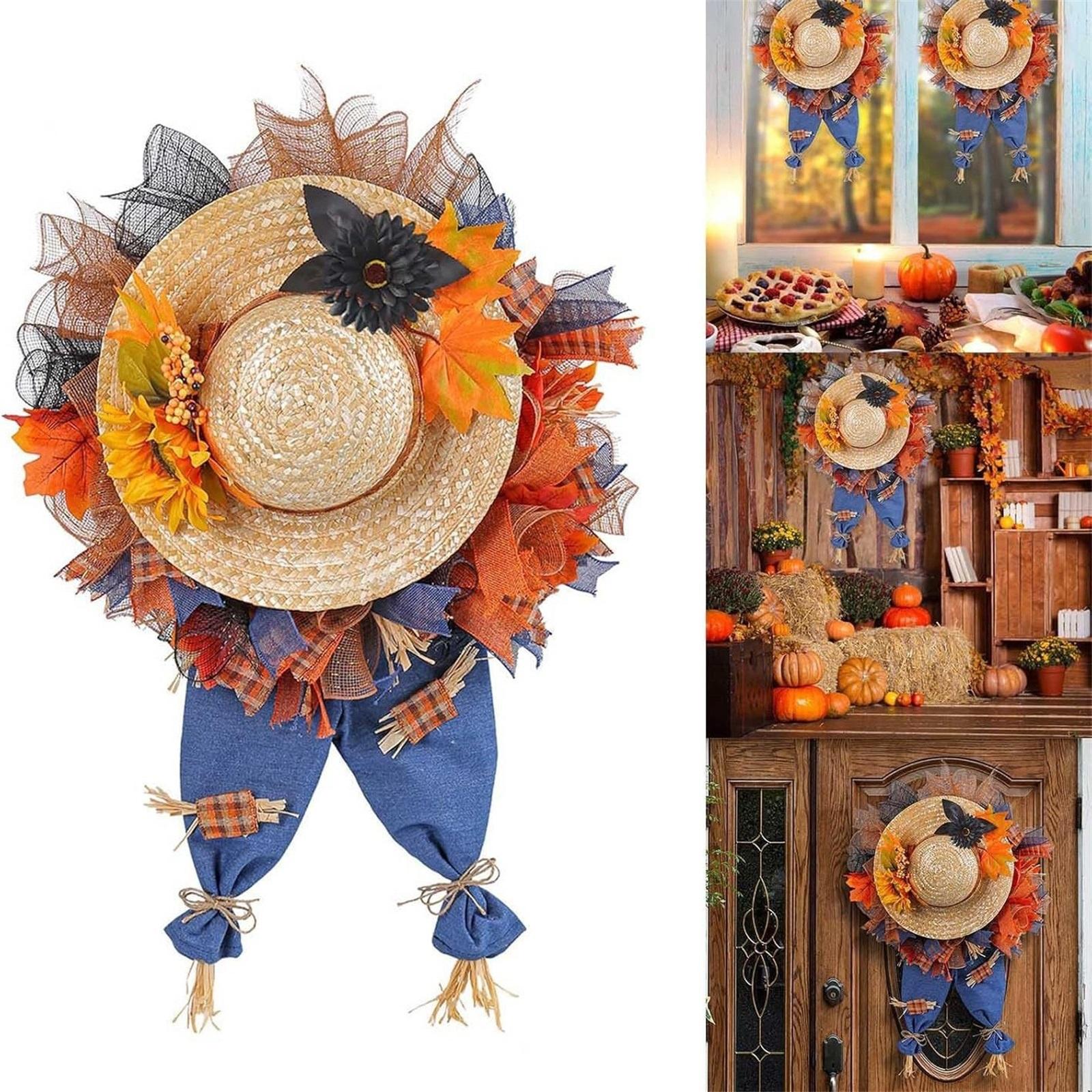 

Wreath Door Decoration Hanging Floral Circle, Plush Balls For Indoor Outdoor Porch Decoration One Size