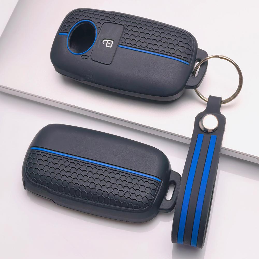 Honeycomb Silicone Key Fob Strap for Toyota Raize Veloz Avanza Wigo Rush Calya Sigra Agya Honeycomb Texture Soft Silicone Detachable Keychain Holder