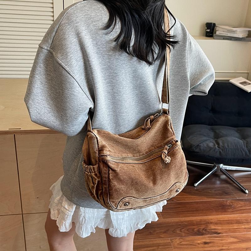 Denim Bag Women's Large Capacity Shoulder Crossbody Bag Vintage Commuter Bag
