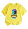 Kids Boys Girls 100% Cotton Crew Neck Short Sleeve T-shirt, Cute Cartoon Aqua Character Astro Pattern Soft Casual Summer Tee for Children Daily Wear
