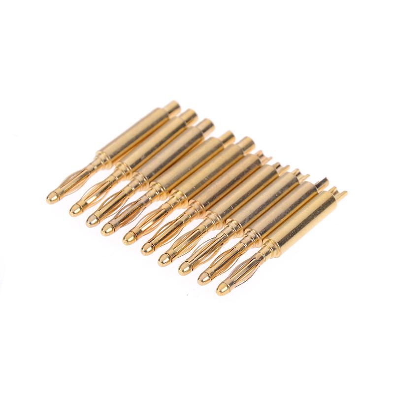 Random10Pcs 2Mm Wire Cord Solder Type Banana Plug Jack Connector Gold Plated
