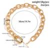 IngeSight.Z Vintage Thick Aluminum Link Chain Choker Necklace for Women Punk Gold Color Short Necklace Party Jewelry Gift