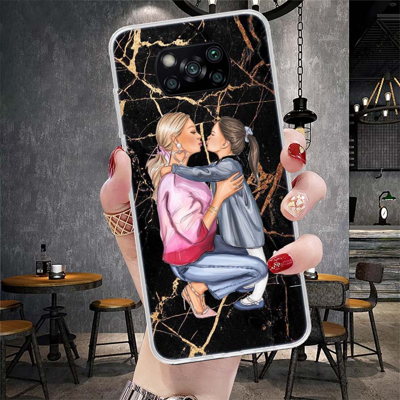 

Mom Baby Love Girl Soft Phone Case For Xiaomi Redmi 15C 15 13C 13 Poco X5 X6 X7 F7 Ultra M7 12C 12 10 10C 9C 9A 9T 9 Fundas Poco Xiaomi Poco X7 Pro