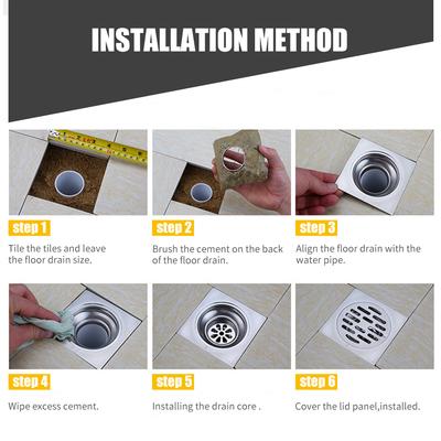 Floor Drain Anti-Odor Shower Drain Anti-clogging Hair Stopper Catcher Sink