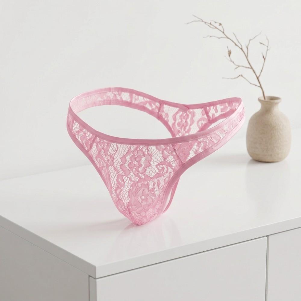 Underpants Men Lace Hollow Thongs Thin Mesh Male Briefs Men's Sheer Lace Panties Summer